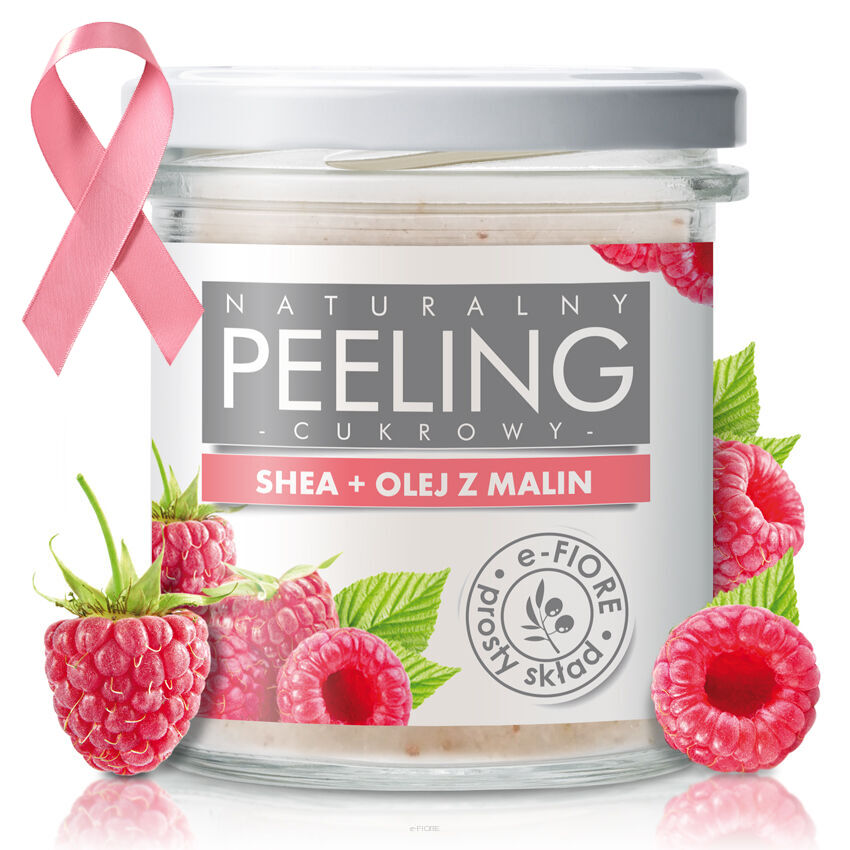 Naturalny peeling cukrowy MALINOWY z olejkiem i nasionami malin 300g