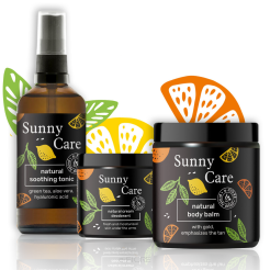 ZESTAW PREZENTOWY Sunny Care energizujący: poprawiający koloryt balsam do ciała, dezodorant w paście, nawilżający tonik