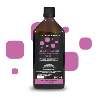 Naturalny Olejek eteryczny GERANIUM z Róży Pelargonii Geranium 500ml