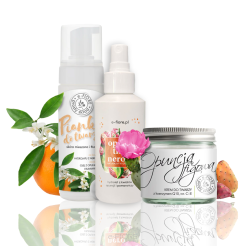 ZESTAW PREZENTOWY OPUNCJA z NEROLI: krem z opuncją i koenzymem Q10, hydrolat neroli z opuncją, pianka do mycia twarzy