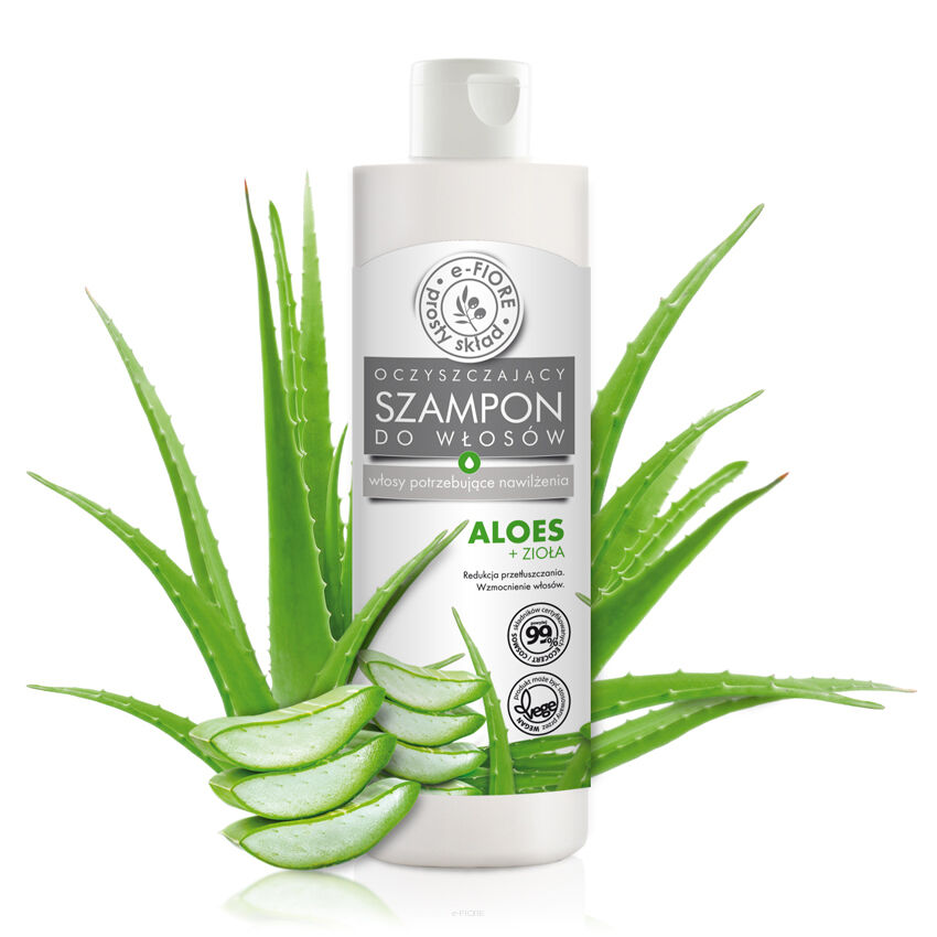 Nawilżający szampon do włosów przetłuszczających bez SLS ALOES + ZIOŁA 280ml