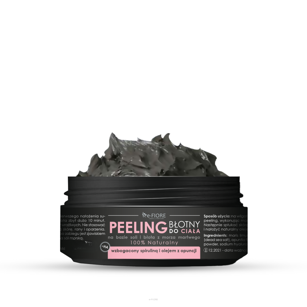 Peeling z Morza Martwego BŁOTNY do ciała ze spiruliną, olejkiem z opuncji i kwasem HA 500g