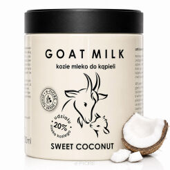 Kozie mleko do kąpieli z kolagenem, pantenolem, olejkiem jojoba SWEET COCONUT 400g