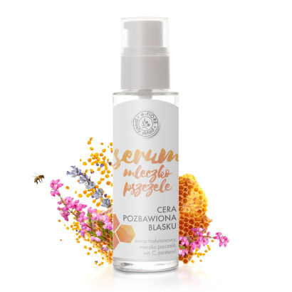 GRATIS Naturalne SERUM HIALURONOWE Regenerujące Mleczko pszczele Pantenol wit. C 30ml